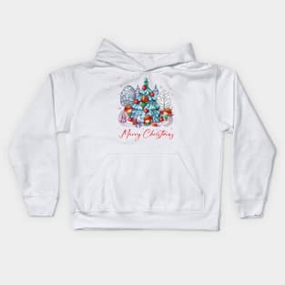 Christmas Elves Gathering - Marry Christmas Kids Hoodie